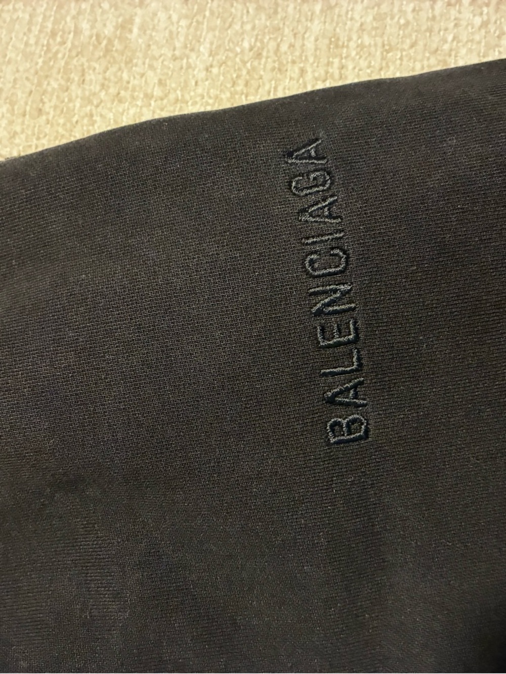 no offers Balenciaga Black Embroidered Logo Sweatspants Panel